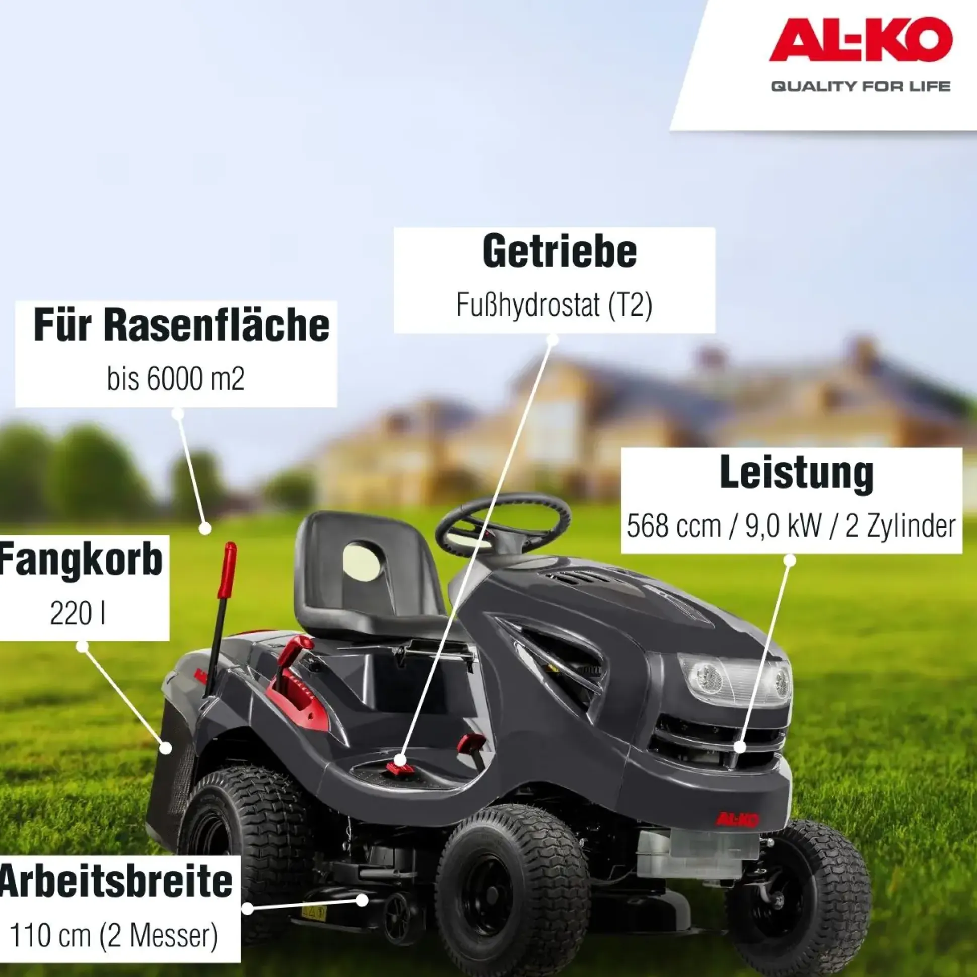 AL-KO Benzin-Rasentraktor 'Comfort 18-103.4 HD-A V2' 103 cm Schnittbreite