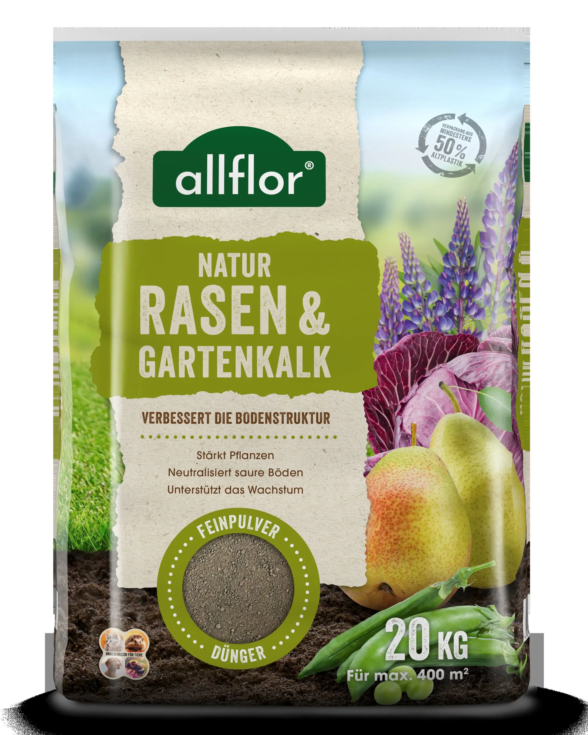 Allflor Bio Rasen- und Gartenkalk 20 kg