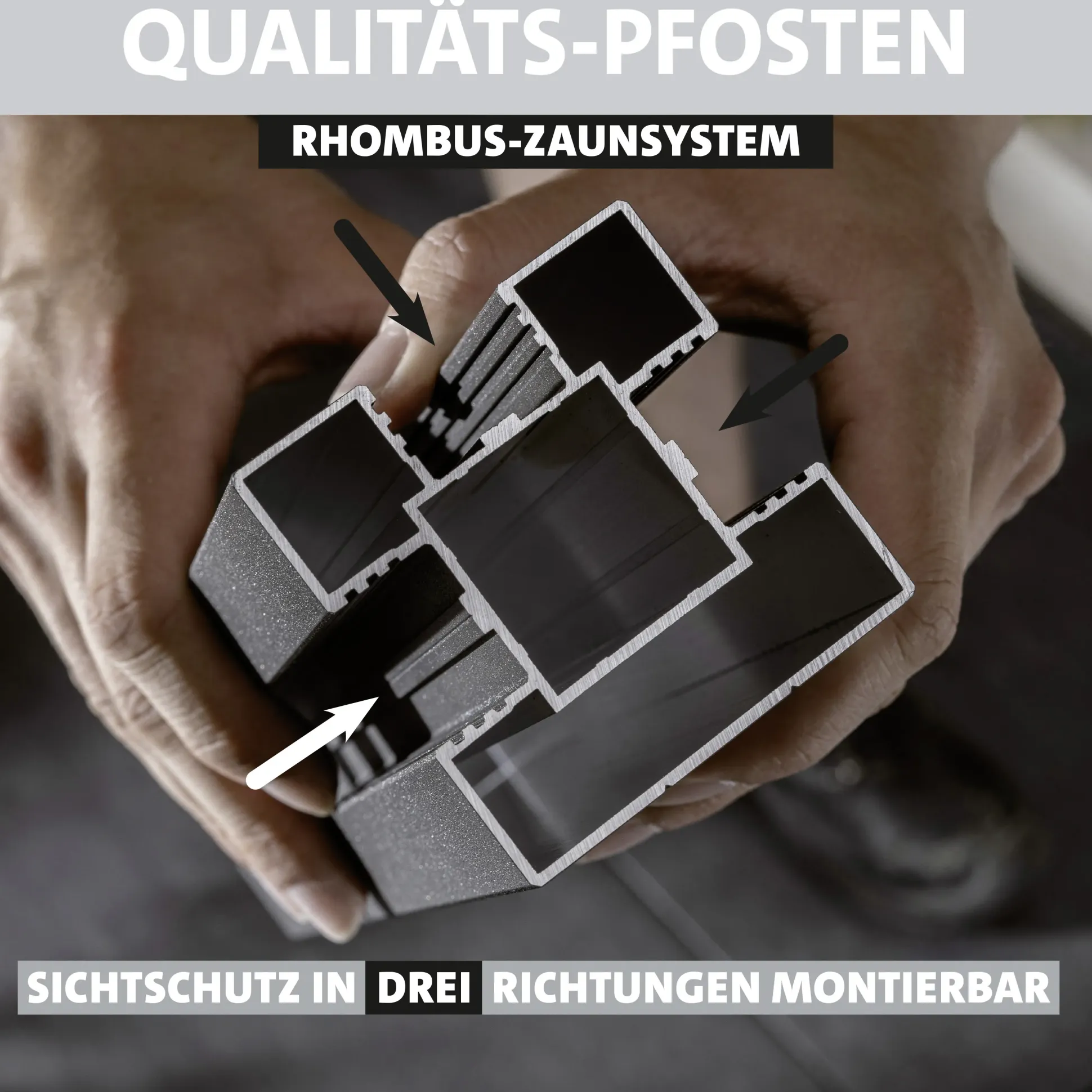 Ambiente Alu-Zaun Erweiterungsset Rhombus MAXI 187 x 244,2 cm weiß