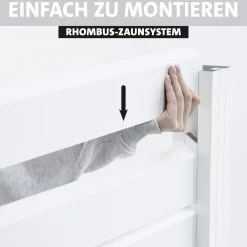 Ambiente Alu-Zaun Erweiterungsset Rhombus MINI 187 x 184,2 cm weiß
