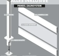 Ambiente Alu-Zaun Erweiterungsset Paneel 150 grau 187 x 124,2 cm