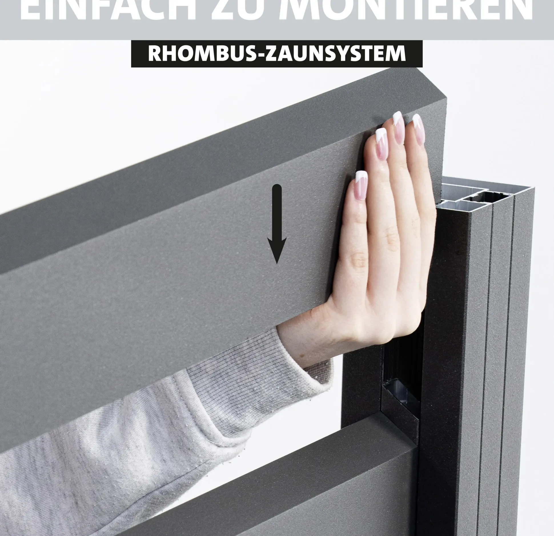 Ambiente Alu-Zaun Erweiterungsset Rhombus MAXI 187 x 244,2 cm grau