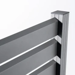 Ambiente Alu-Zaun Erweiterungsset Rhombus MAXI 187 x 244,2 cm grau