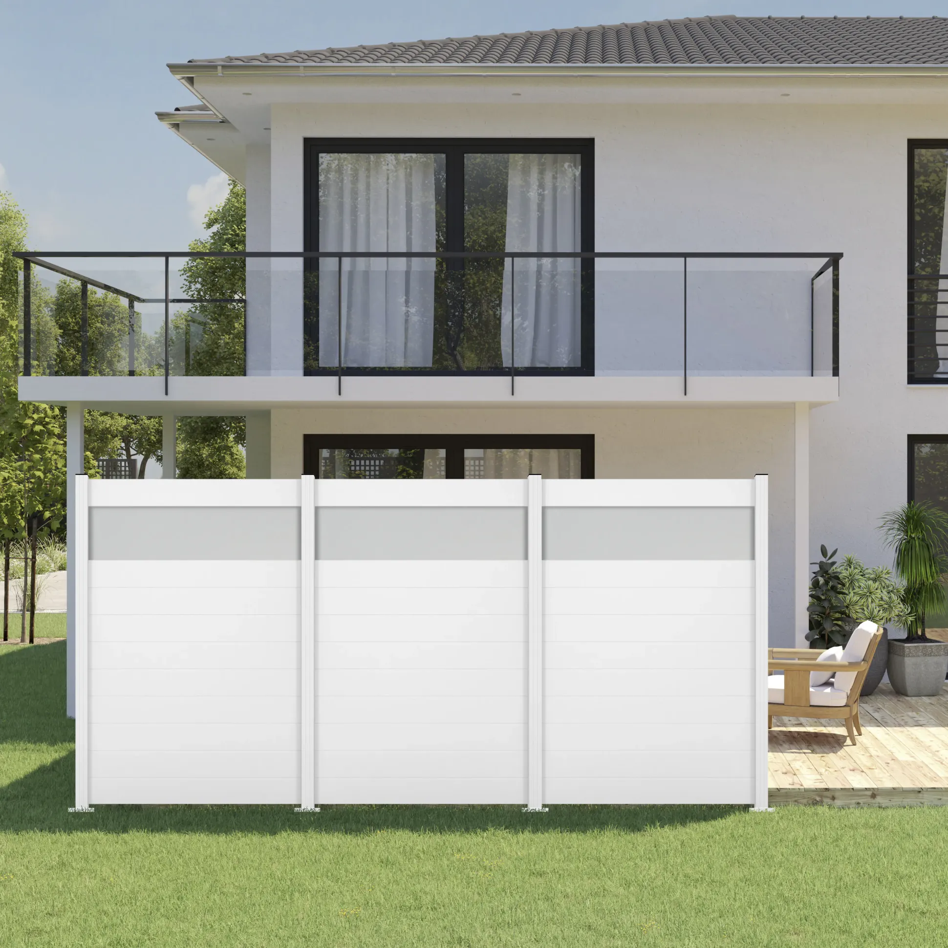 Ambiente Alu-Zaun Erweiterungsset Paneel 150 weiß 187 x 124,2 cm