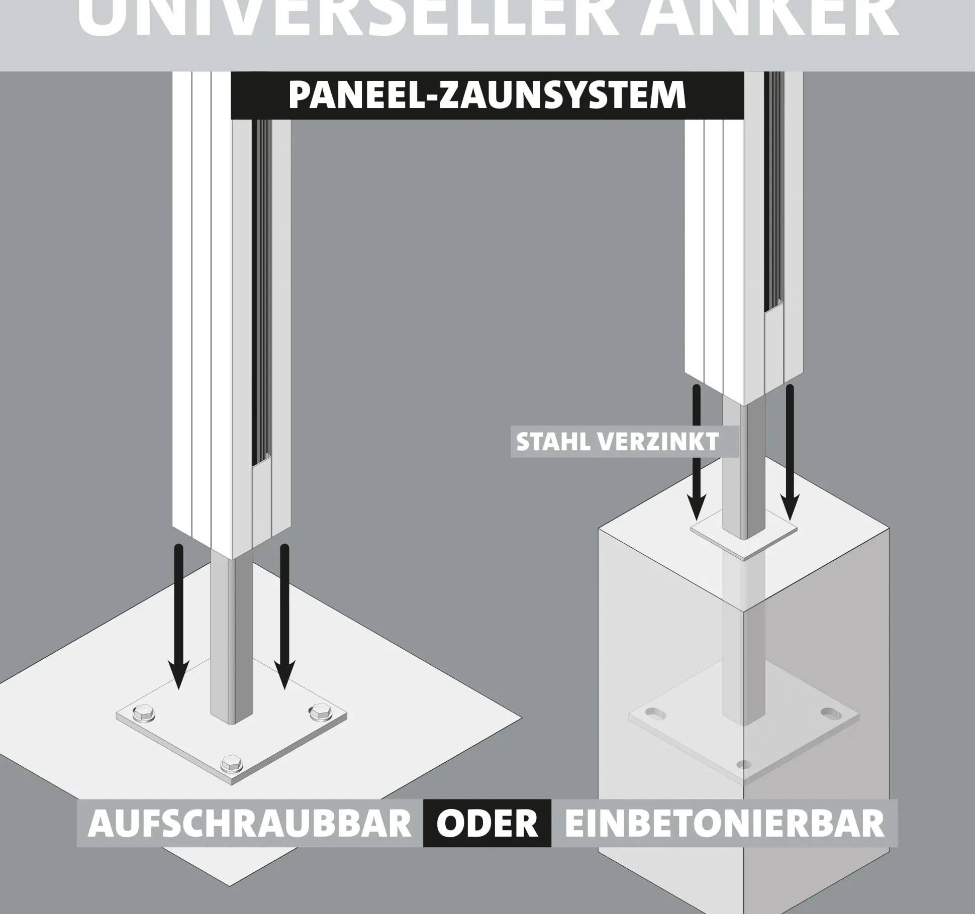 Ambiente Alu-Zaun Erweiterungsset Paneel 150 weiß 187 x 124,2 cm