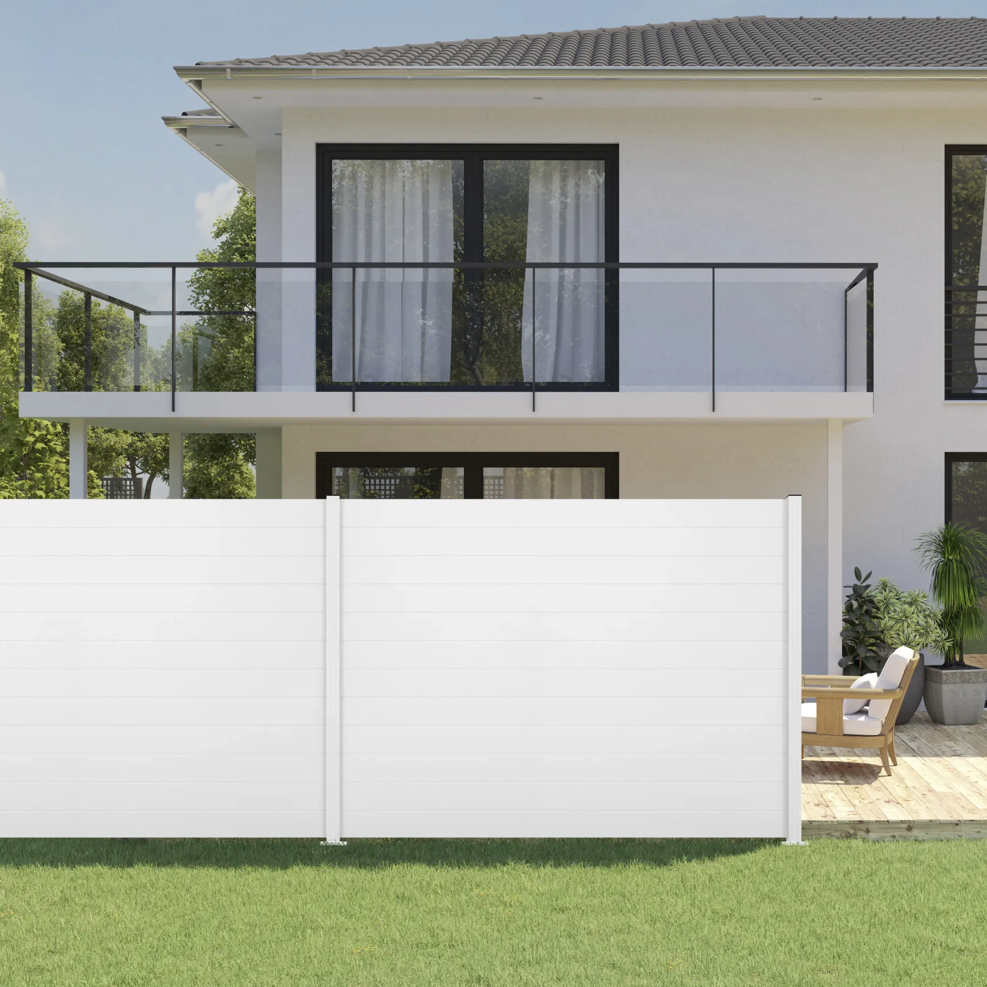 Ambiente Alu-Zaun Erweiterungsset Paneel 150 weiß 187 x 244,2 cm