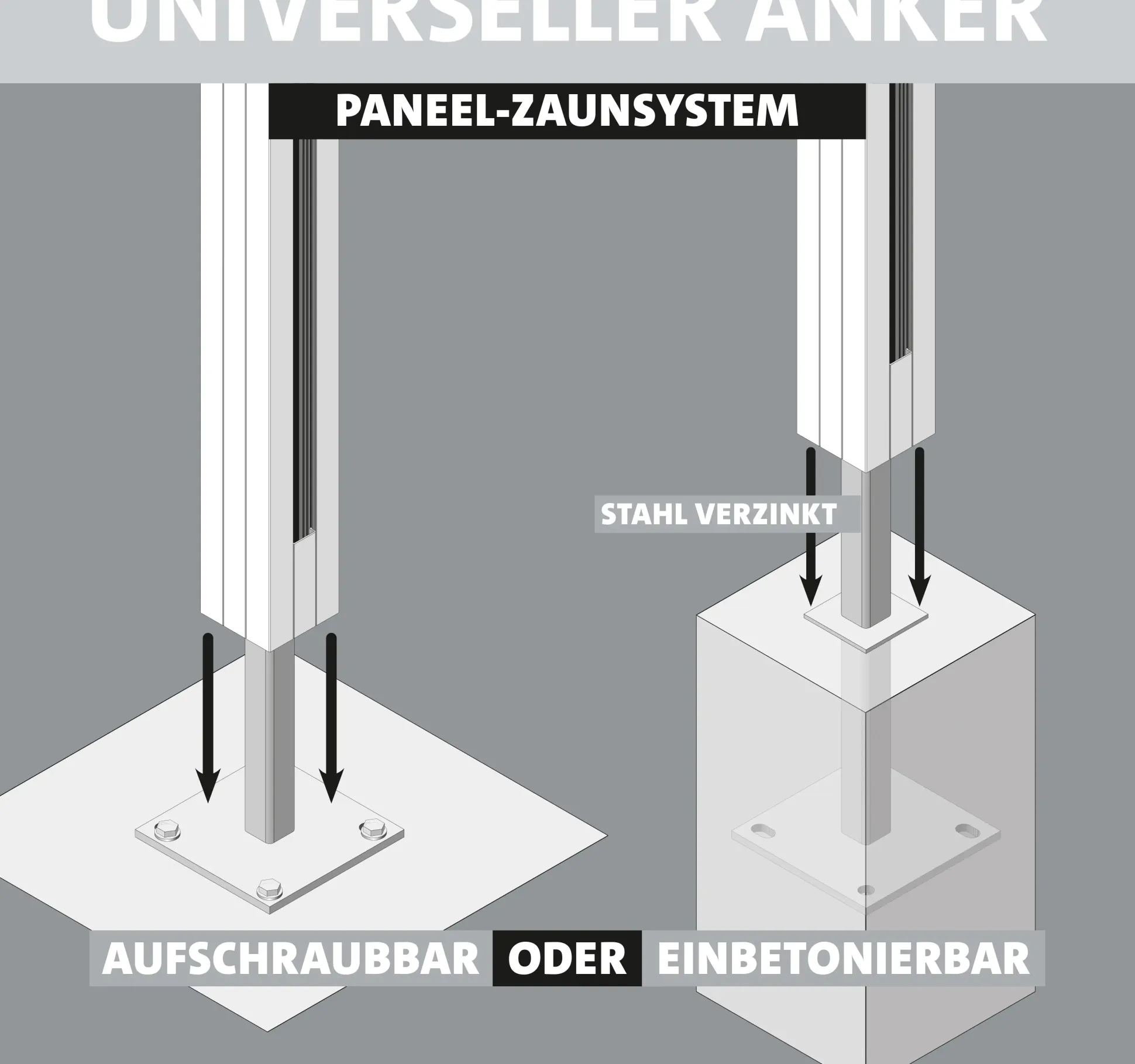 Ambiente Alu-Zaun Erweiterungsset Paneel 150 weiß 187 x 124,2 cm