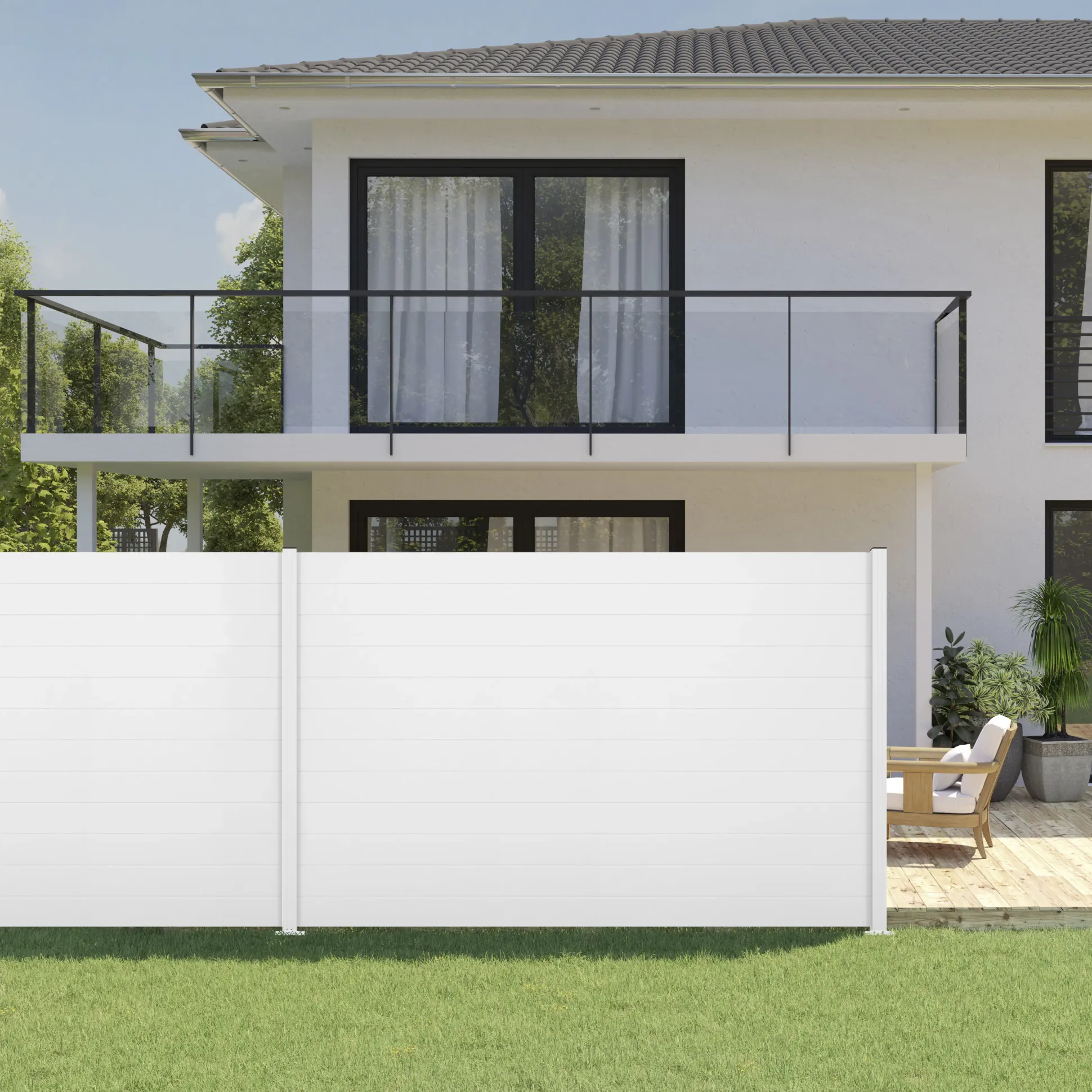 Ambiente Alu-Zaun Erweiterungsset Paneel 150 weiß 187 x 274,2 cm