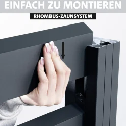Ambiente Alu-Zaun Erweiterungsset Rhombus MAXI 187 x 124,2 cm anthrazit