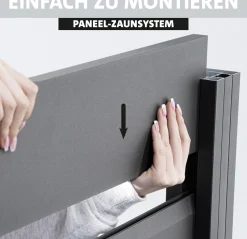 Ambiente Alu-Zaun Erweiterungsset Paneel 150 grau 187 x 274,2 cm