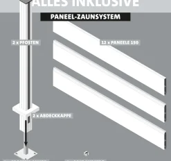Ambiente Alu-Zaun Grundset Paneel 150 weiß 187 x 124,2 cm