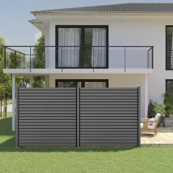 Ambiente Alu-Zaun Grundset Rhombus MINI 187 x 184,2 cm grau