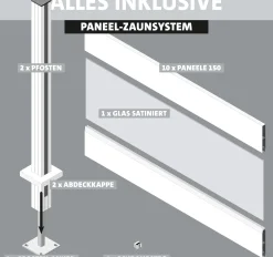 Ambiente Alu-Zaun Grundset Paneel 150 grau 187 x 184,2 cm