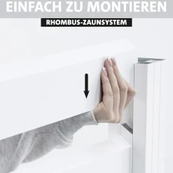 Ambiente Alu-Zaun Grundset Rhombus MAXI 187 x 184,2 cm weiß