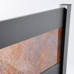 Ambiente Alu-Zaun Grundset Paneel 150 grau 187 x 184,2 cm 68 mm
