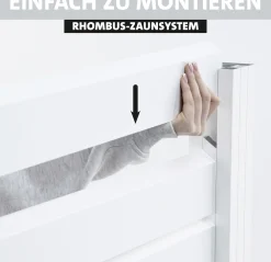Ambiente Alu-Zaun Grundset Rhombus MINI 187 x 244,2 cm weiß
