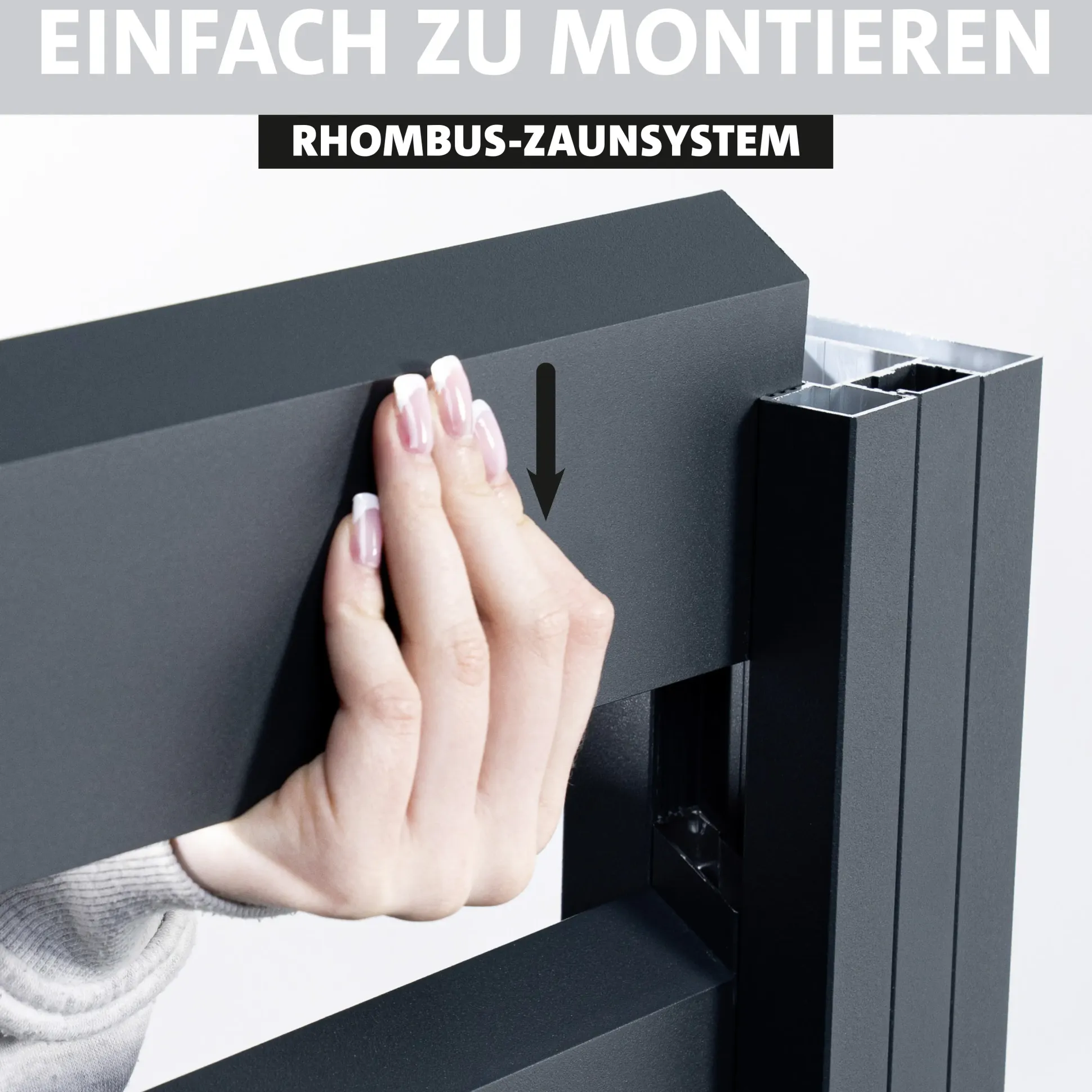 Ambiente Alu-Zaun Grundset Rhombus MAXI 187 x 244,2 cm anthrazit