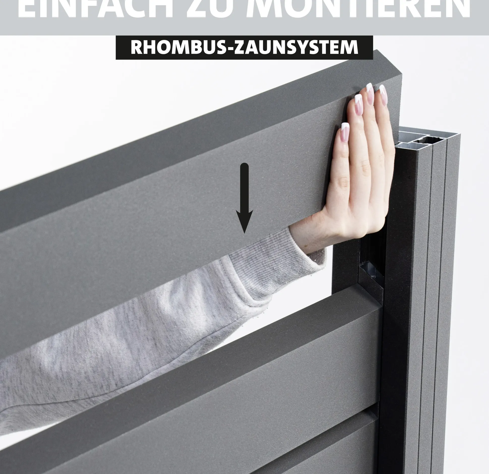 Ambiente Alu-Zaun Grundset Rhombus MINI 187 x 244,2 cm grau