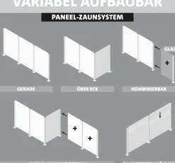 Ambiente Alu-Zaun Grundset Paneel 150 weiß 187 x 184,2 cm