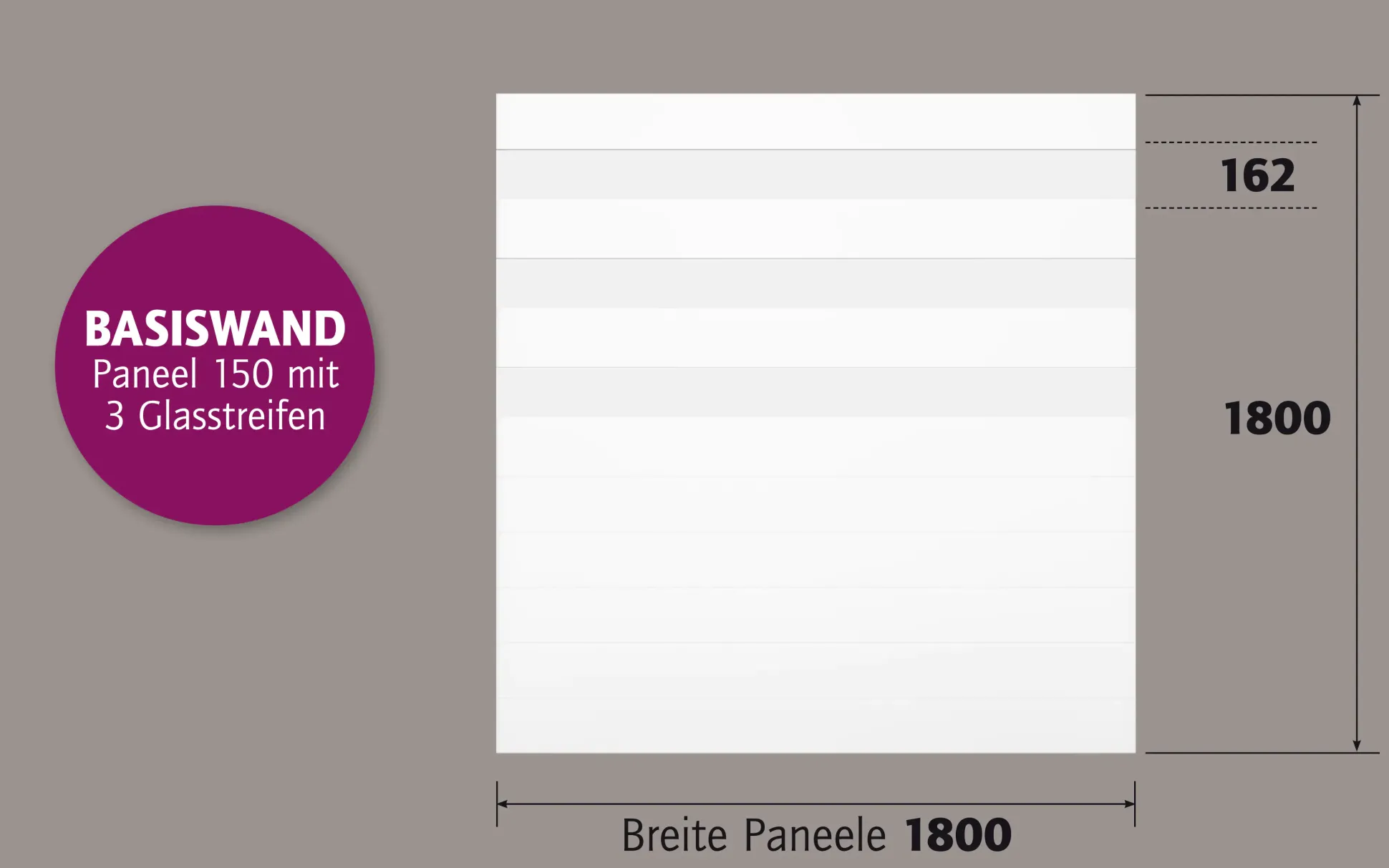 Ambiente Alu-Zaun Paneel 150 + ESG 8 mm 180 cm x 180 cm 22 mm stark