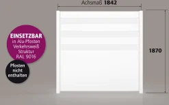 Ambiente Alu-Zaun Paneel 150 + ESG 8 mm 180 cm x 180 cm 22 mm stark