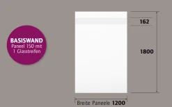 Ambiente Alu-Zaun Paneel 150 + ESG 8 mm 120 cm x 180 cm 22 mm stark