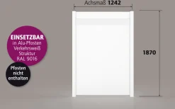 Ambiente Alu-Zaun Paneel 150 + ESG 8 mm 120 cm x 180 cm 22 mm stark