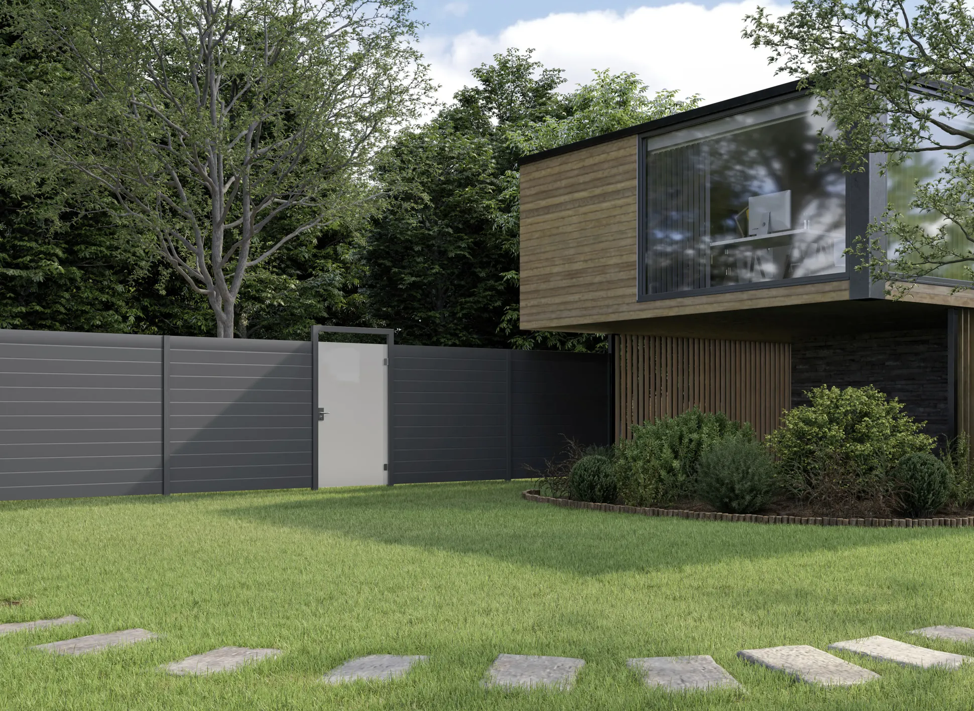 Ambiente Alu-Zaun Paneel 150 B x H: 180 cm x 120 cm, 22 mm stark