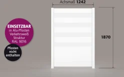 Ambiente Alu-Zaun Paneel 150 + ESG 8 mm 120 cm x 180 cm 22 mm stark