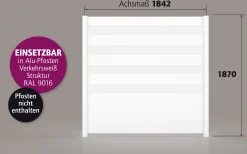 Ambiente Alu-Zaun Paneel 150 + ESG 8 mm 180 cm x 180 cm 22 mm stark