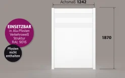 Ambiente Alu-Zaun Paneel 150 + ESG 8 mm 120 cm x 180 cm 22 mm stark