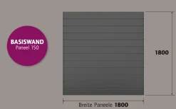 Ambiente Alu-Zaun Paneel 150 B x H: 180 cm x 180 cm, 22 mm stark