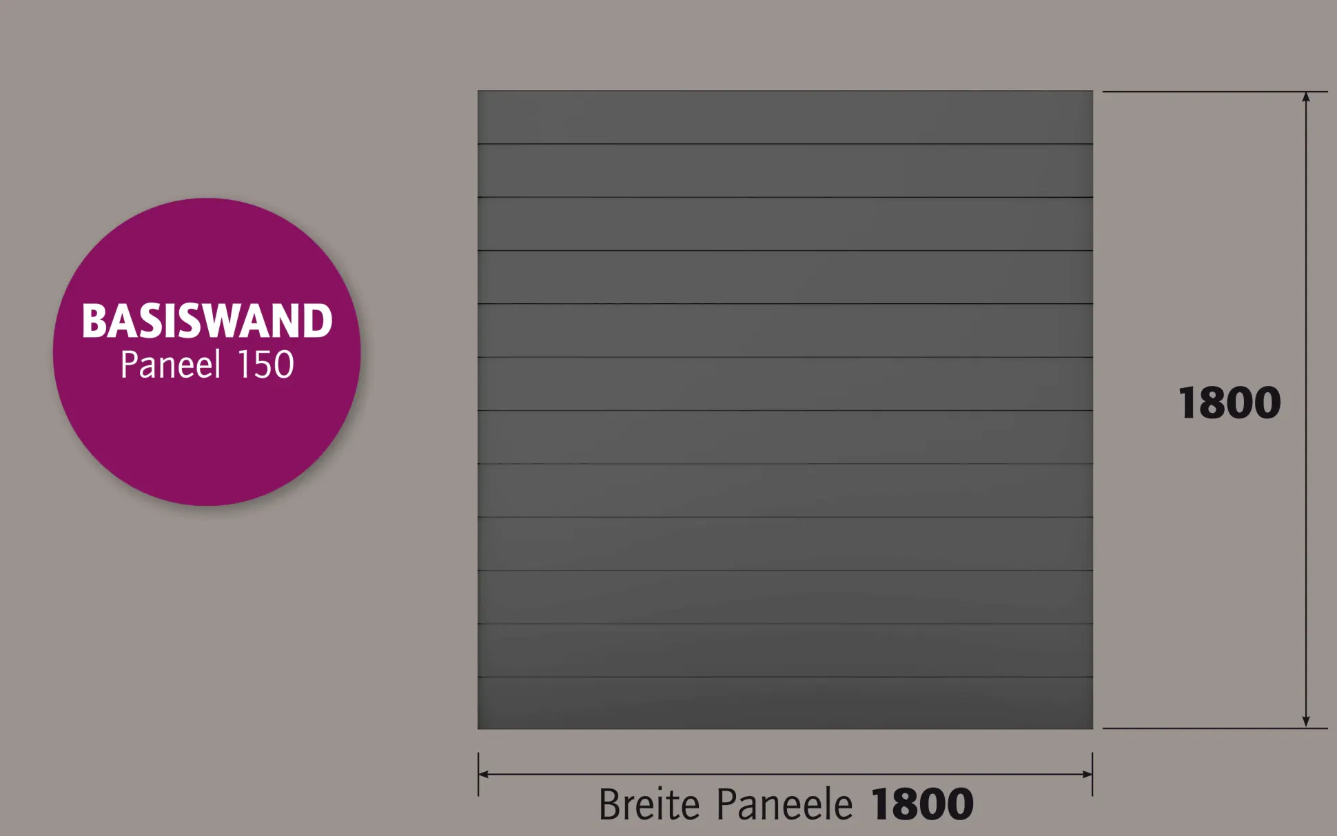 Ambiente Alu-Zaun Paneel 150 B x H: 180 cm x 180 cm, 22 mm stark