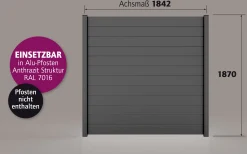 Ambiente Alu-Zaun Paneel 150 B x H: 180 cm x 180 cm, 22 mm stark