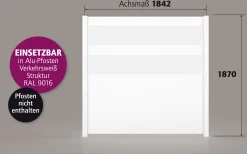 Ambiente Alu-Zaun Paneel 150 + ESG 8 mm 180 cm x 180 cm 22 mm stark