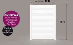 Ambiente Alu-Zaun Paneel 150 + ESG 8 mm 120 cm x 180 cm 22 mm stark