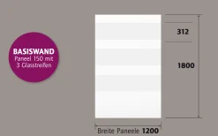 Ambiente Alu-Zaun Paneel 150 + ESG 8 mm 120 cm x 180 cm 22 mm stark