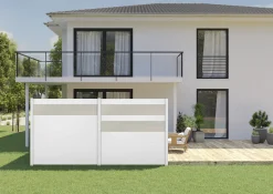 Ambiente Alu-Zaun Paneel 150 + ESG 8 mm 120 cm x 180 cm 22 mm stark