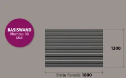 Ambiente Alu-Zaun Rhombus 90 MIDI B x H: 180 cm x 120 cm 22 mm stark