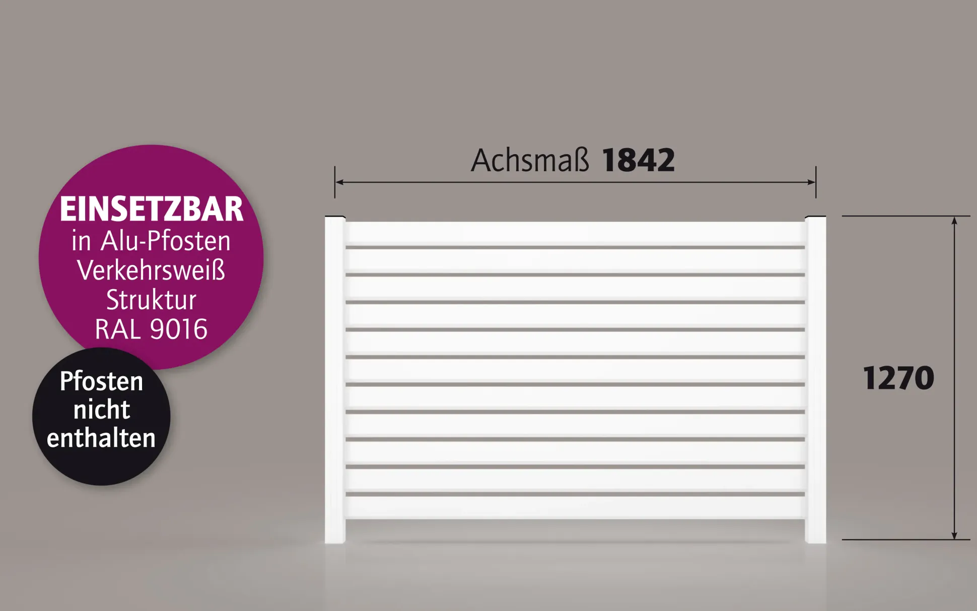 Ambiente Alu-Zaun Rhombus 90 MIDI B x H: 180 cm x 120 cm 22 mm stark