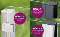 Ambiente Glaszaun B x H: 103 cm x 120 cm, gehärtetes 8 mm Glas