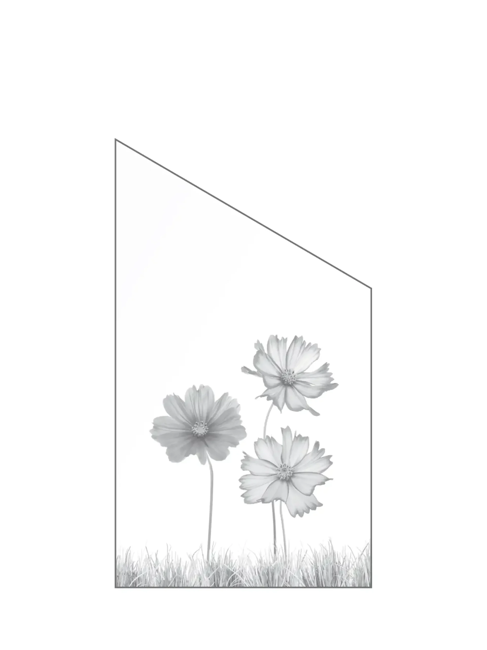 Ambiente Glaszaun Dekor 93 schräg 103 x 180/120 cm gehärtetes 8 mm Glas
