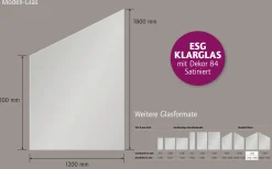 Ambiente Glaszaun Dekor 84 schräg 120 x 120/180 cm gehärtetes 8 mm Glas