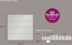 Ambiente Glaszaun Dekor 82 120 x 120 cm gehärtetes 8 mm Glas