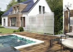 Ambiente Glaszaun Dekor 82 schräg 120 x 180/120 cm gehärtetes 8 mm Glas
