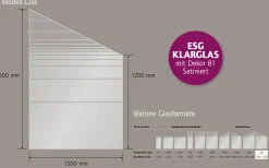 Ambiente Glaszaun Dekor 81 schräg 120 x 180/120 cm gehärtetes 8 mm Glas