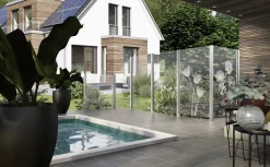 Ambiente Glaszaun Dekor 93 schräg 120 x 180/120 cm gehärtetes 8 mm Glas