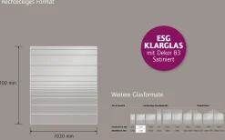 Ambiente Glaszaun Dekor 83 103 x 120 cm gehärtetes 8 mm Glas
