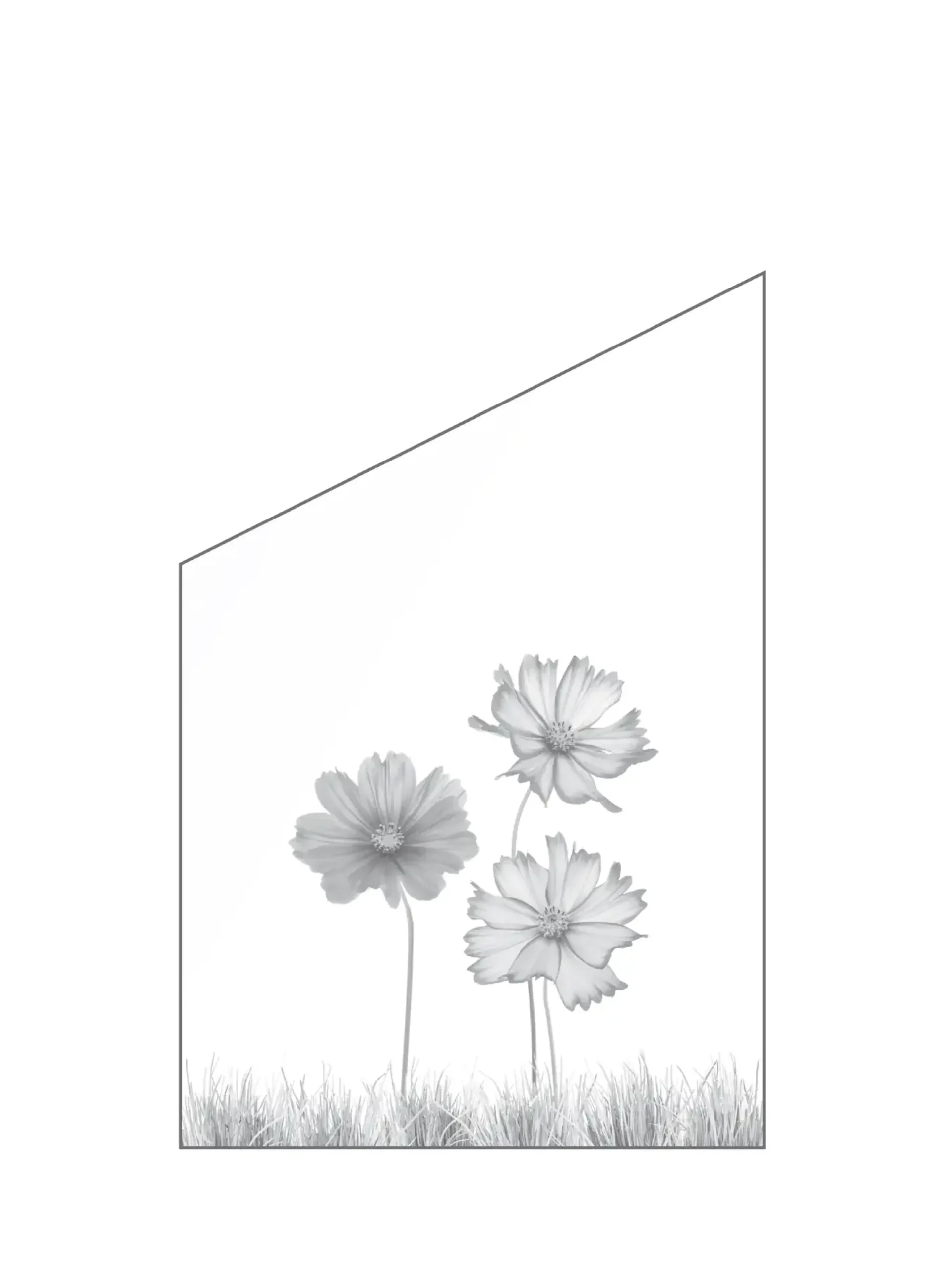 Ambiente Glaszaun Dekor 93 schräg 120 x 120/180 cm gehärtetes 8 mm Glas