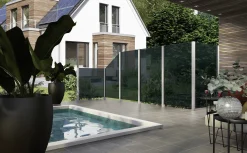 Ambiente Glaszaun Dekor 44/03 schräg 120 x 120/180 cm gehärtetes 8 mm Glas